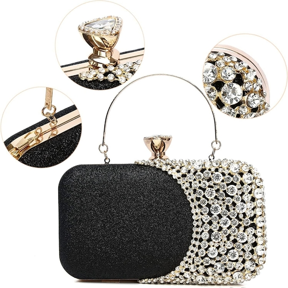 NEW Sparkling Bling Swarovski Crystal Rhinestone & Glitter Clutch Purse … - Picture 11 of 17